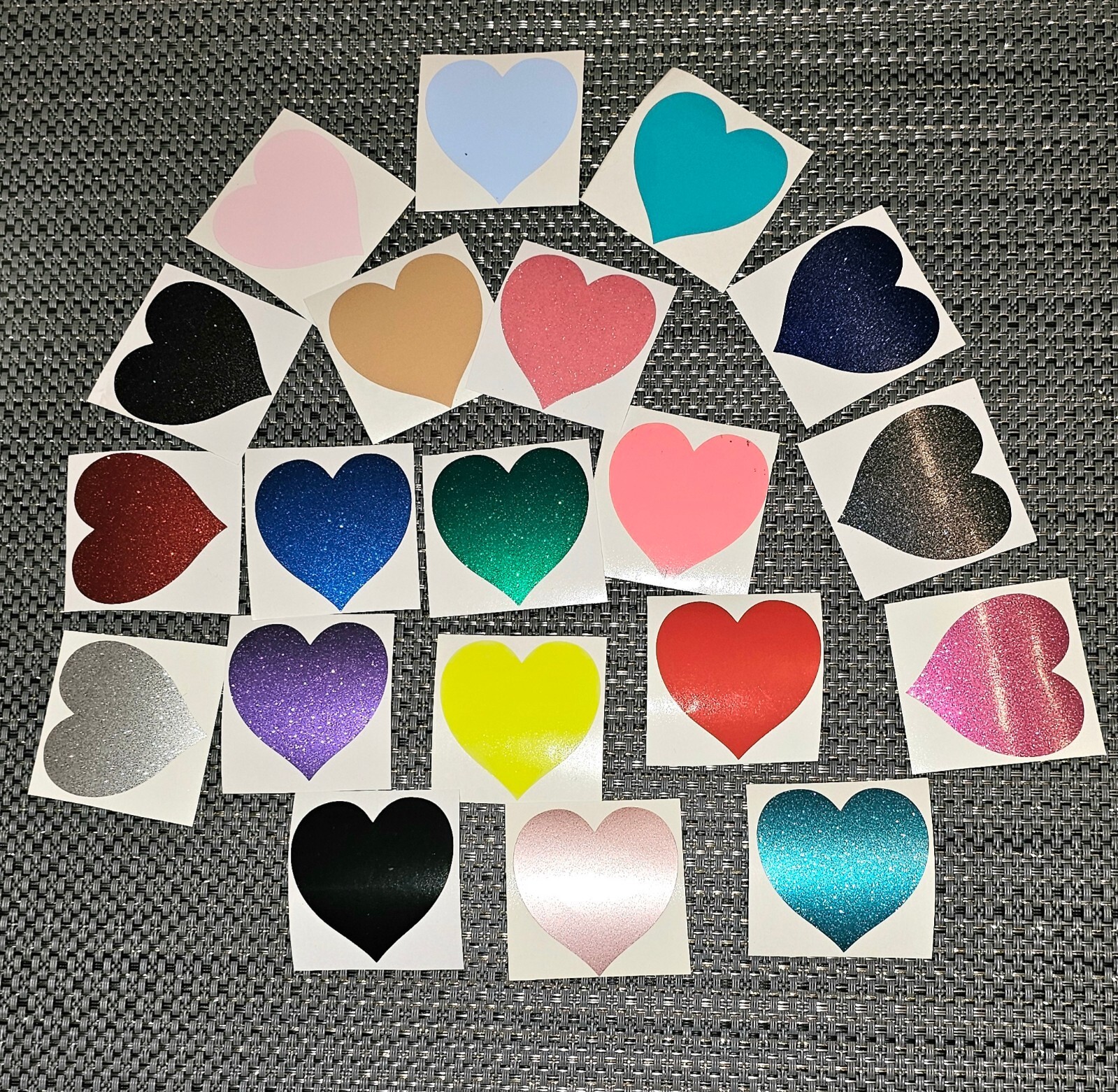 Assorted Heart Hearts Stickers Sticker Almost 2" Big, Glossy & Glitter DC21