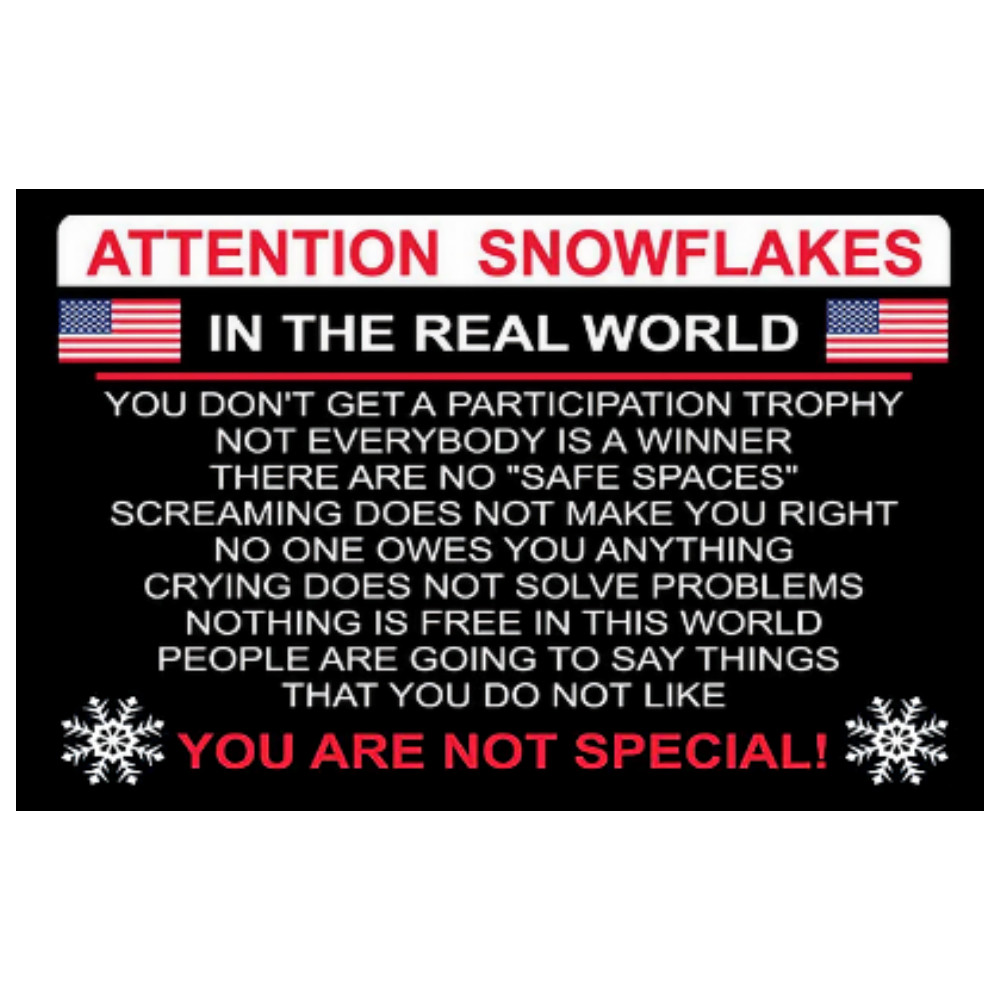 Attention Snowflakes In The Real World Funny Sticker Decal 4 Sizes