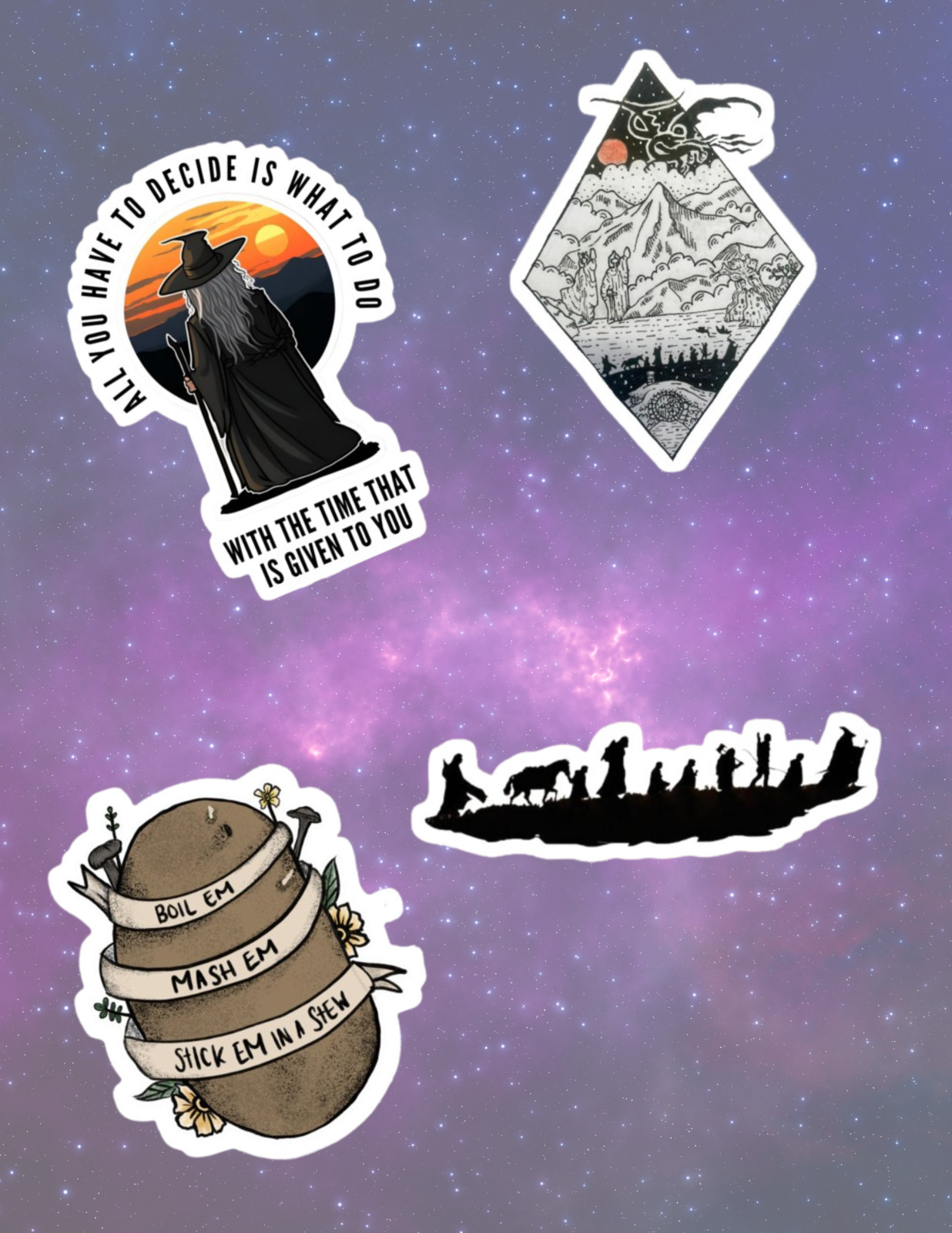 Lord Of The Rings 4pc Sticker Pack
