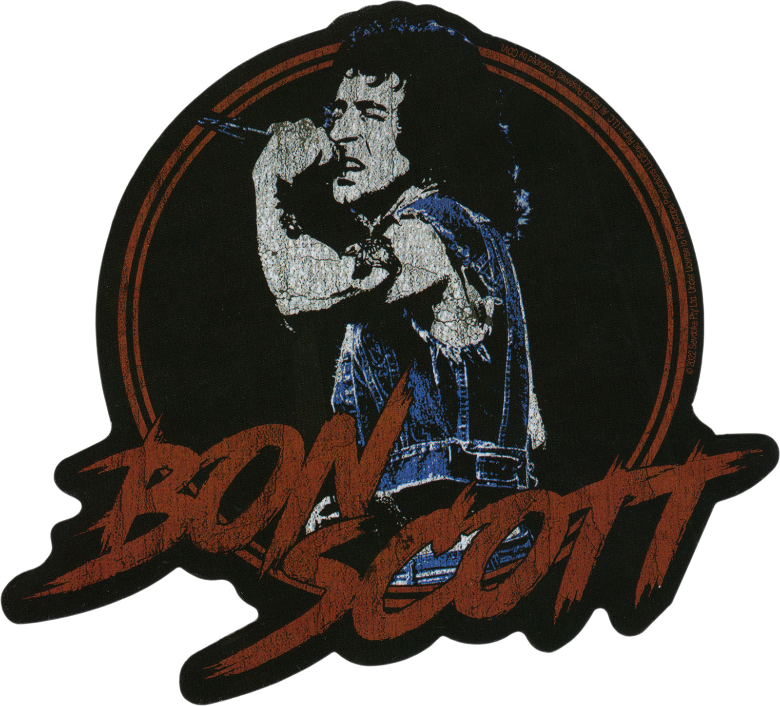 Sticker – Bon Scott Singing Fraternity AC/DC 70s Rock Music Band 5" Decal #5872