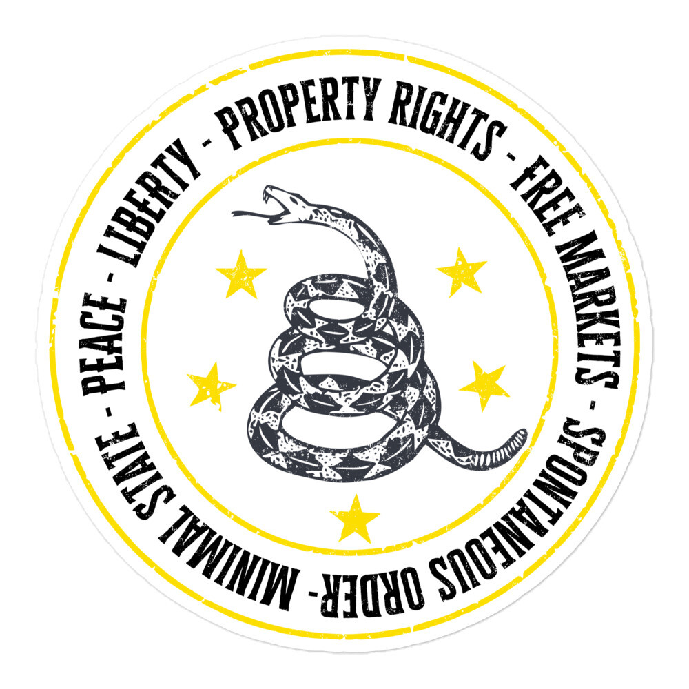 Property rights Free Markets Minimal State Libertarian sticker Party Gadsden