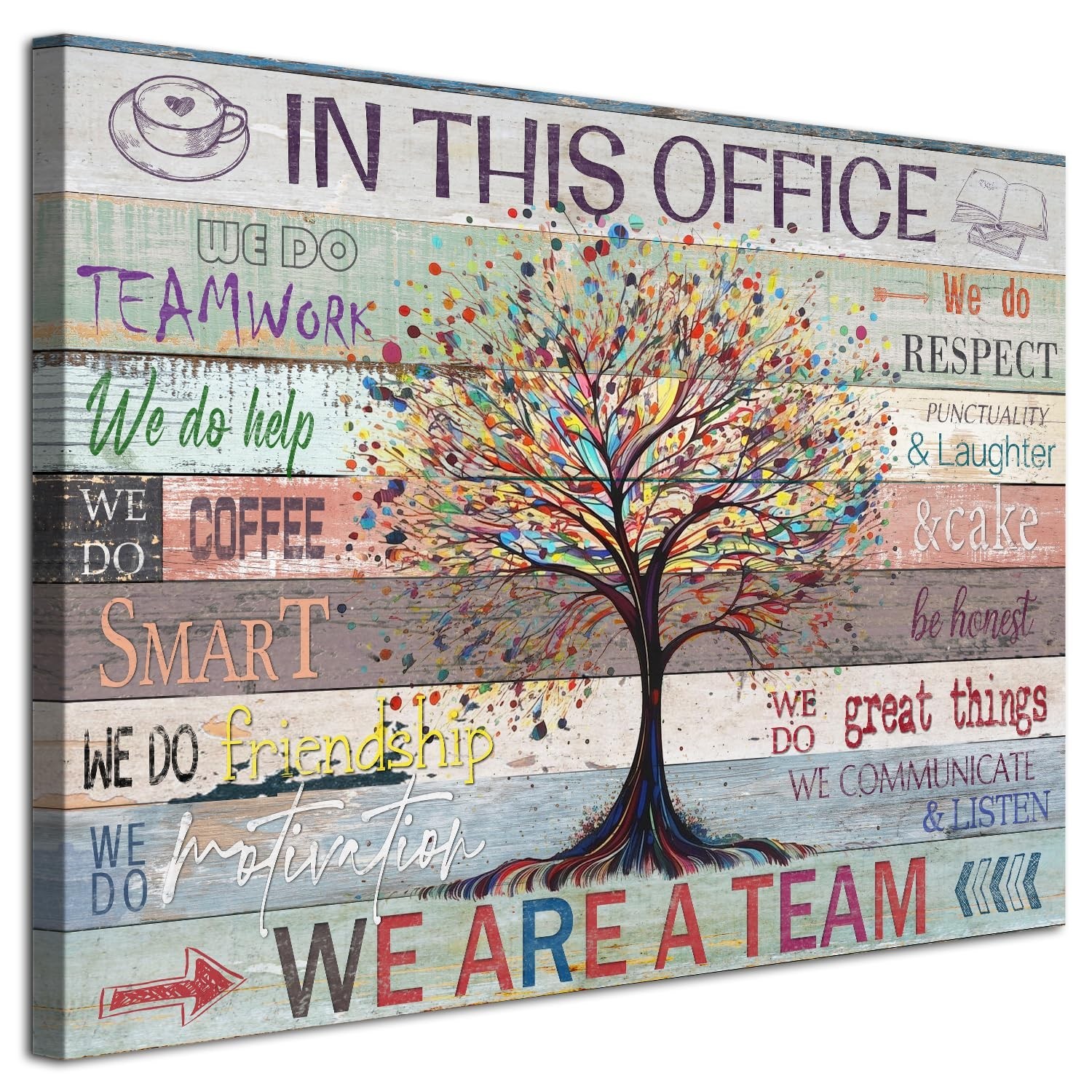 Vintage Motivational Office Wall Art Decor Rustic Inspirational Wall Art Post…