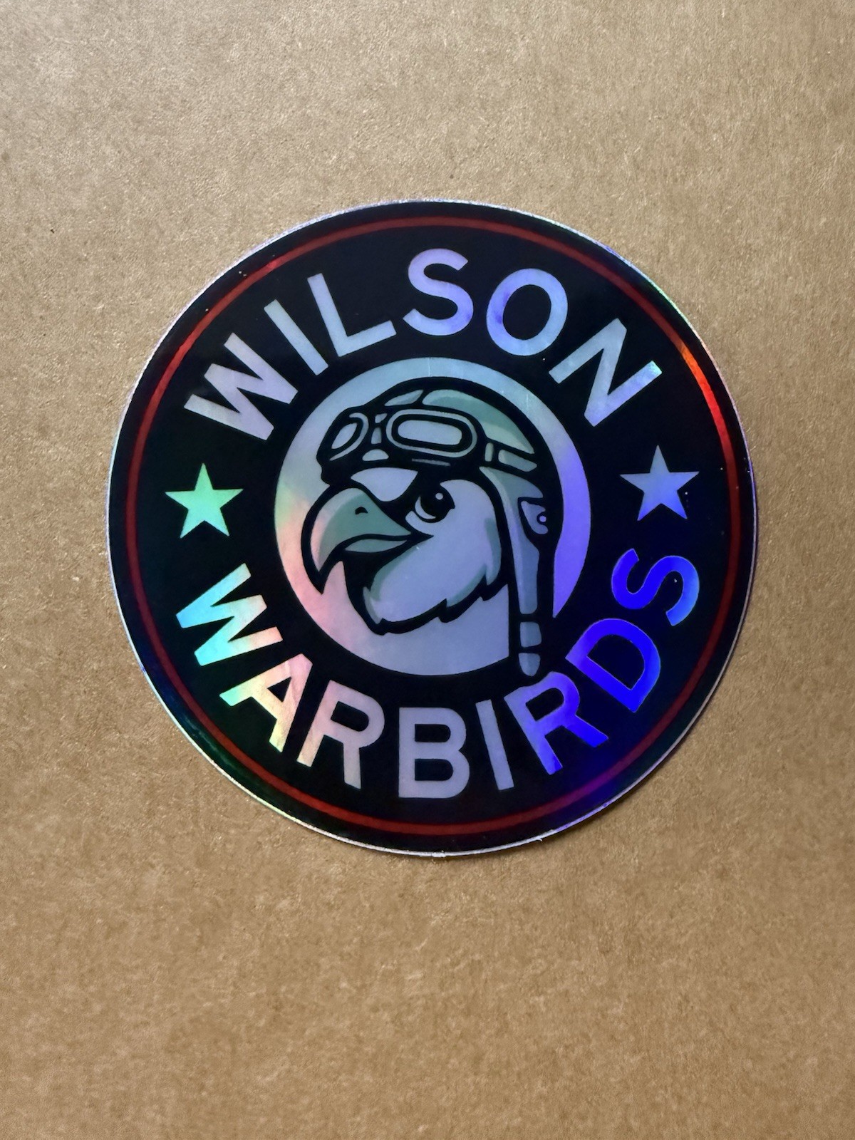 Wilson Warbirds 3” Round Circle Holo Sticker Decal NC North Carolina Baseball