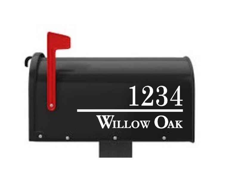 Mailbox Numbers and Street Address Vinyl Sticker Decal Kit – Multiple Colors