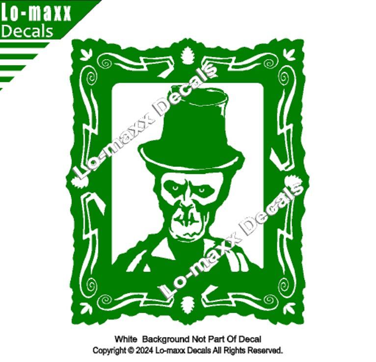 A Portrait Of Dead Man Lewis Macabre Top Hat Skull Die Cut Vinyl Decal Art