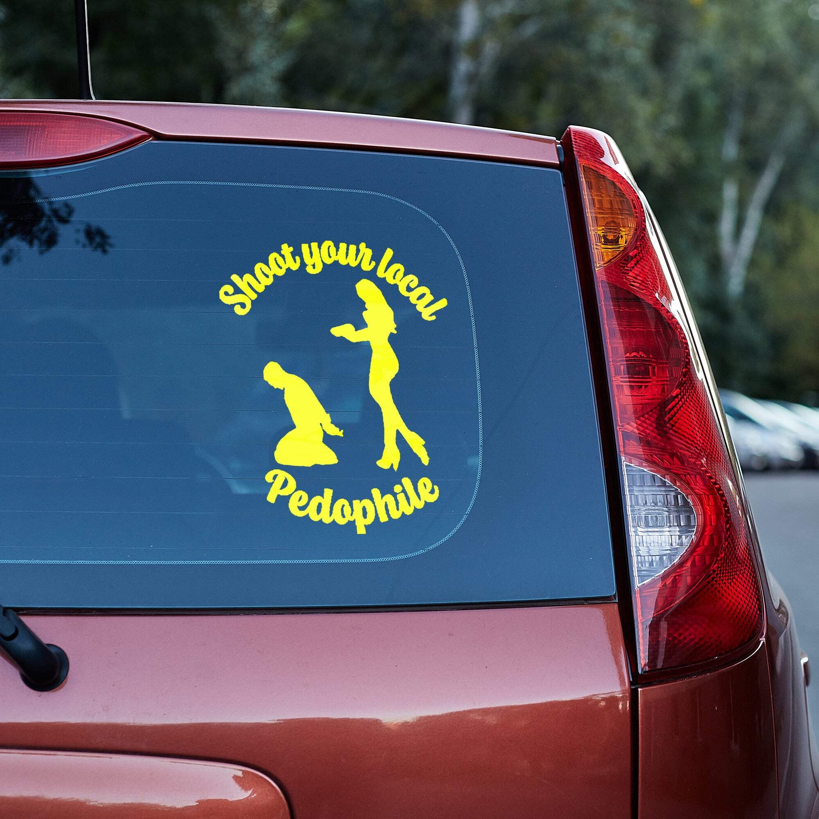Shoot your local pedophile Vinyl decal (save the kids) truck car van window