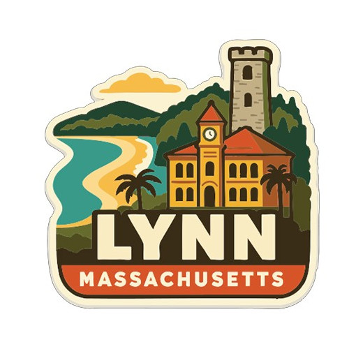 Lynn Massachusetts Sticker Decal Vinyl Die-Cut City Skyline Landmark Design