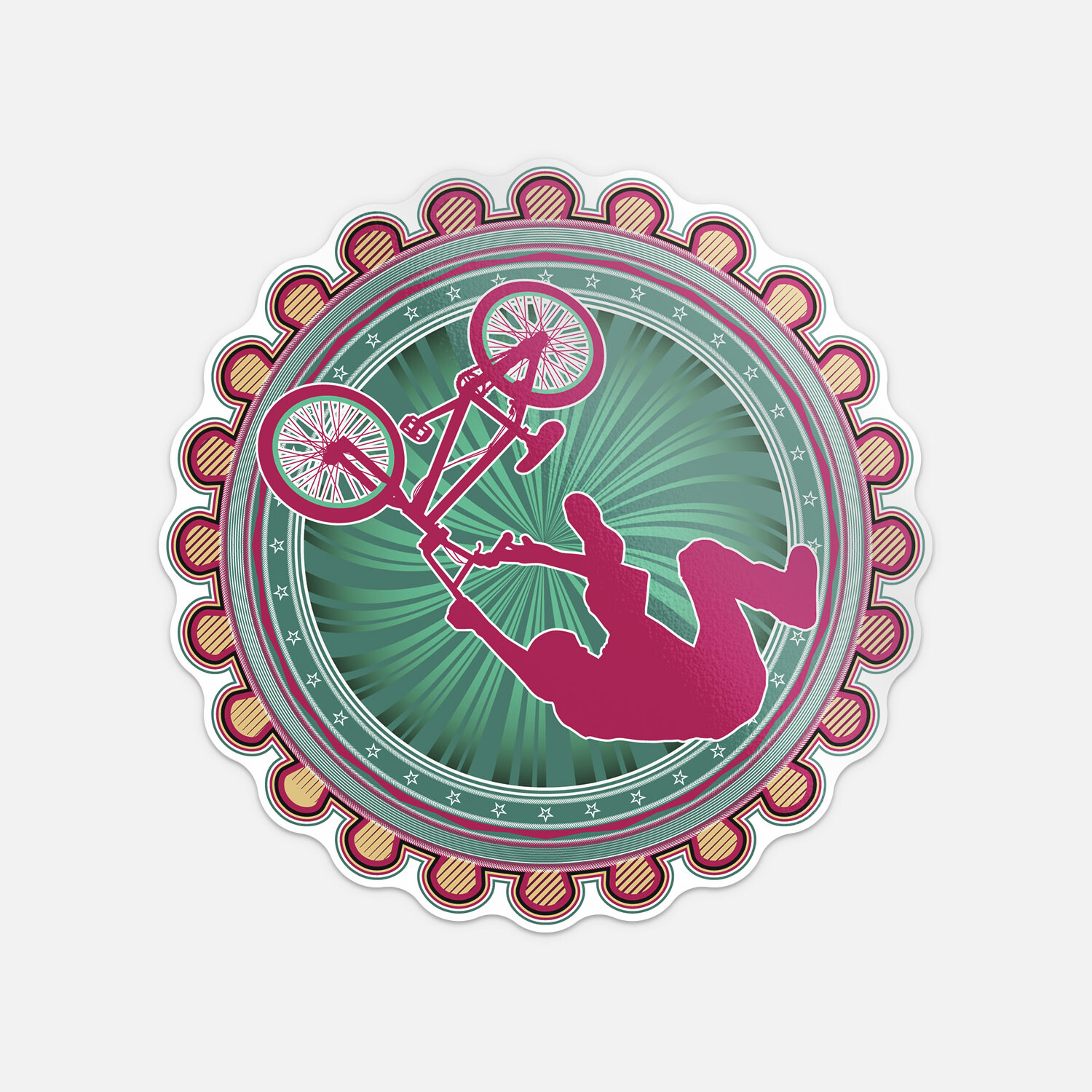 Bmx Cyclist Empblem Sport Vinyl Sticker Decal