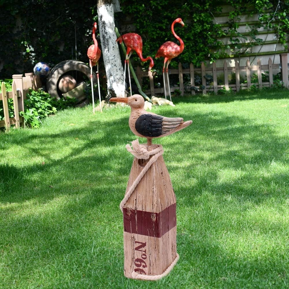 Seagull Statue Decor Nautical Polyresin Figurine