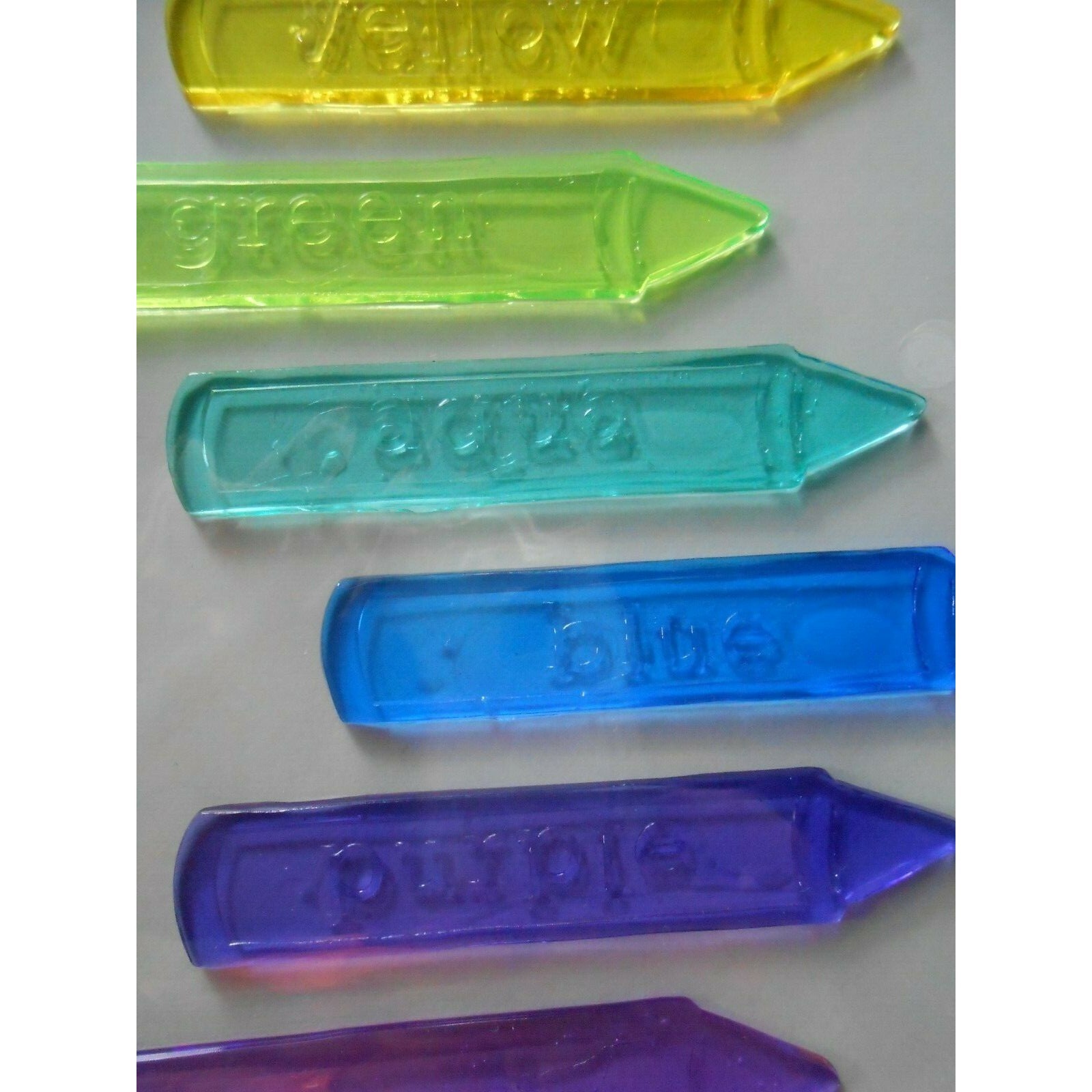 NEW Gel Window Clings Stickers 9 ct Rainbow Colors Crayons Educational Learning