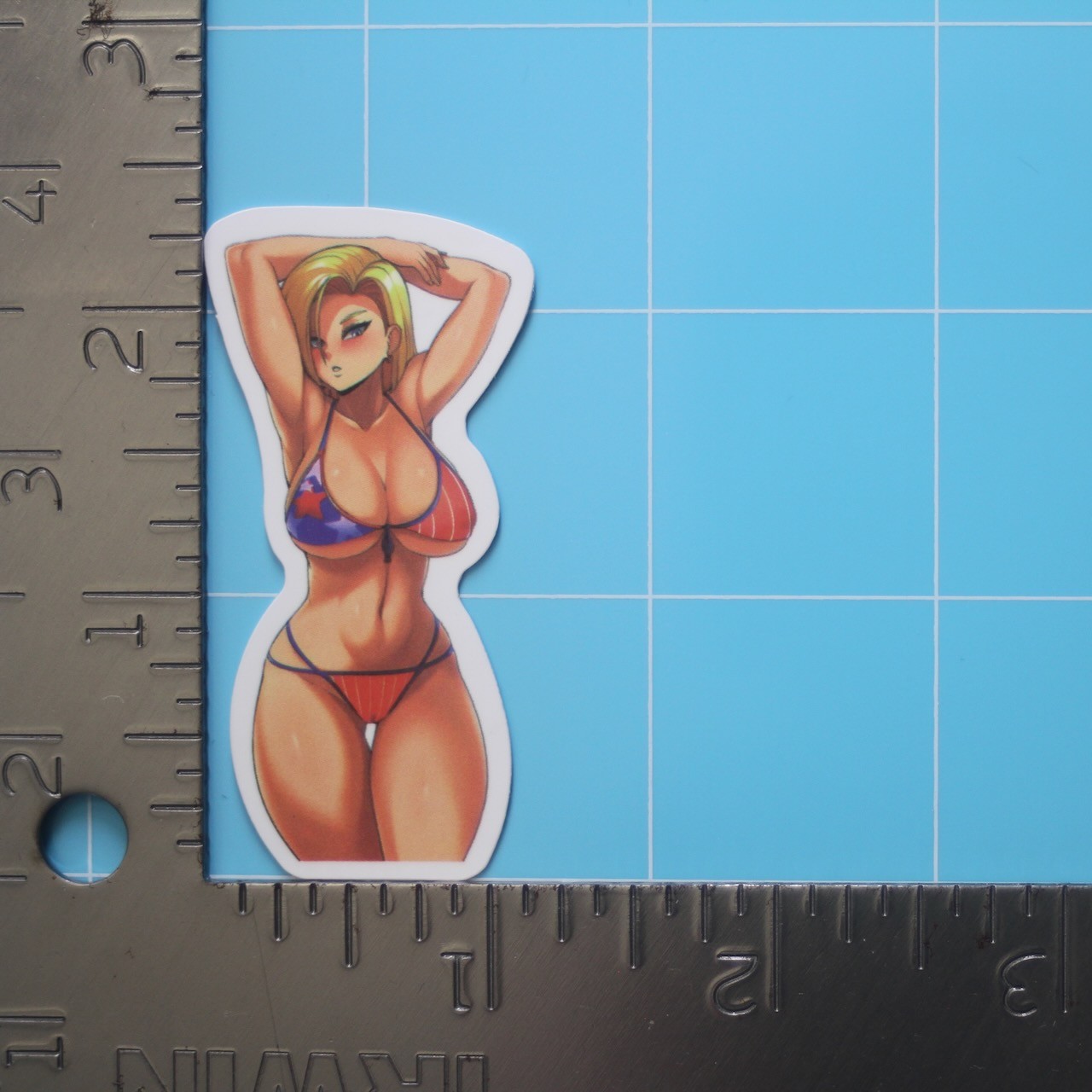 Dragon Ball Z Waifu Sticker (ANDROID 18) Manga Anime Hentai, Gloss PVC Decal