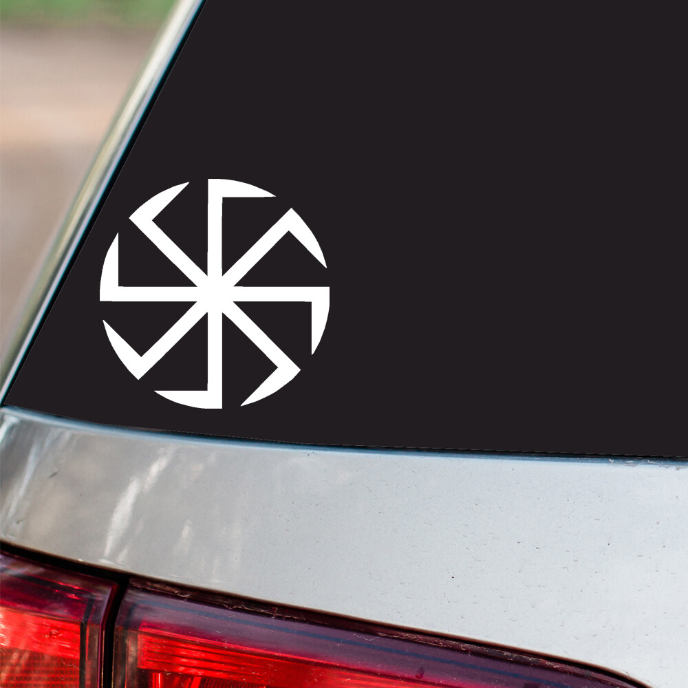 The Kolovrat Slavik Sticker Religious all chrome & regular vinyl colors