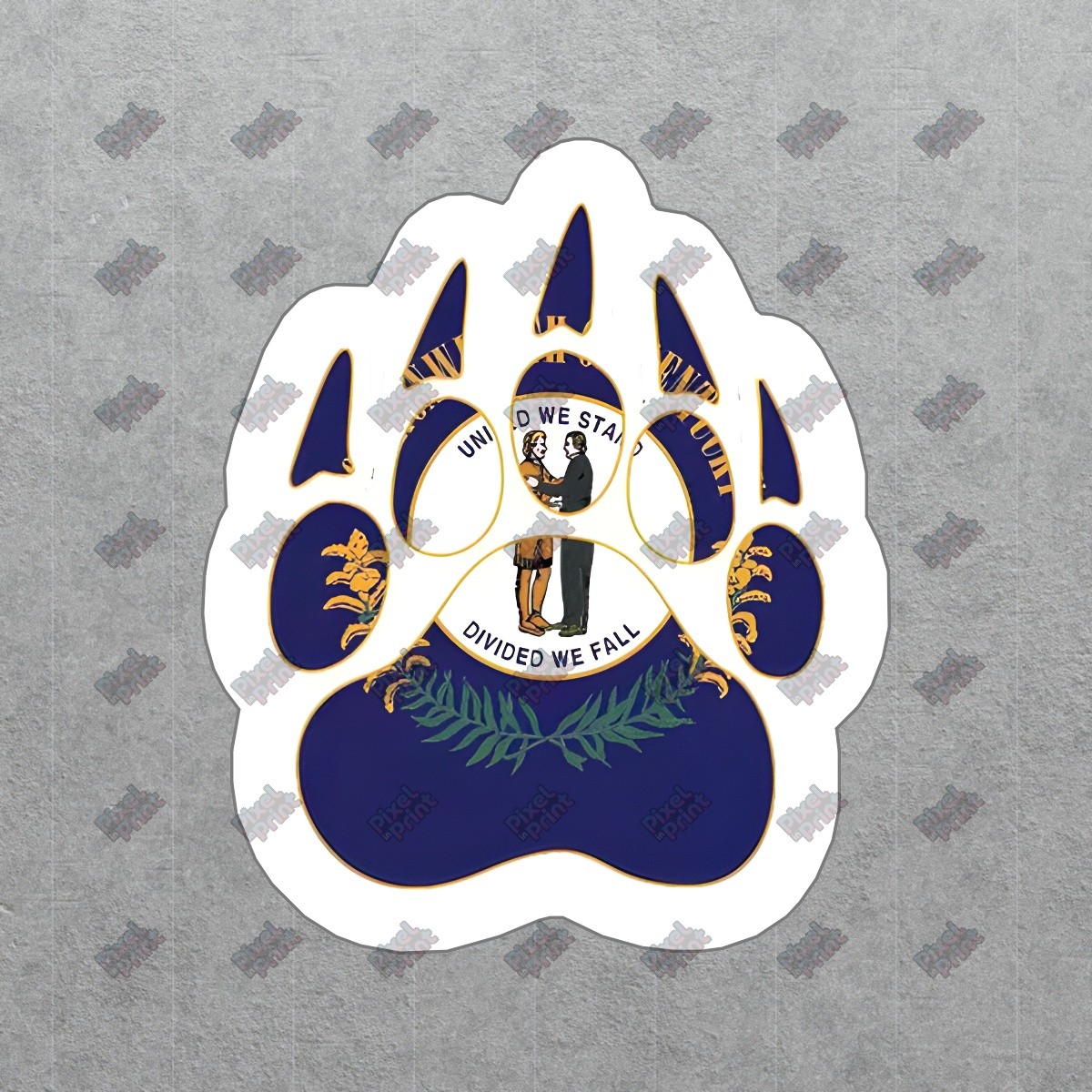 Kentucky State Flag Paw Print Vinyl Sticker Perfect for Animal Lovers #357032