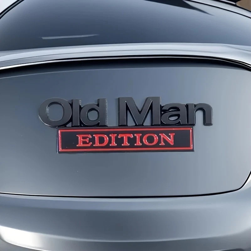1/2PCS Metal Old Man Edition Emblem 3D Badge for Universal Car Truck ChroTL