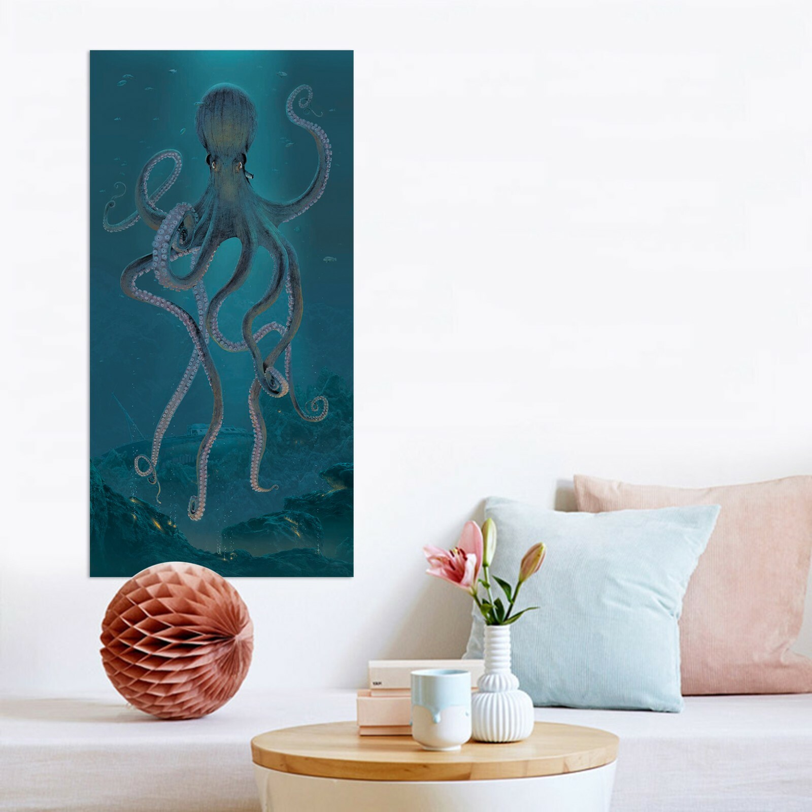 3D Blue Giant Octopus A140 Wall Stickers Wall Murals Wallpaper Vincent Amy