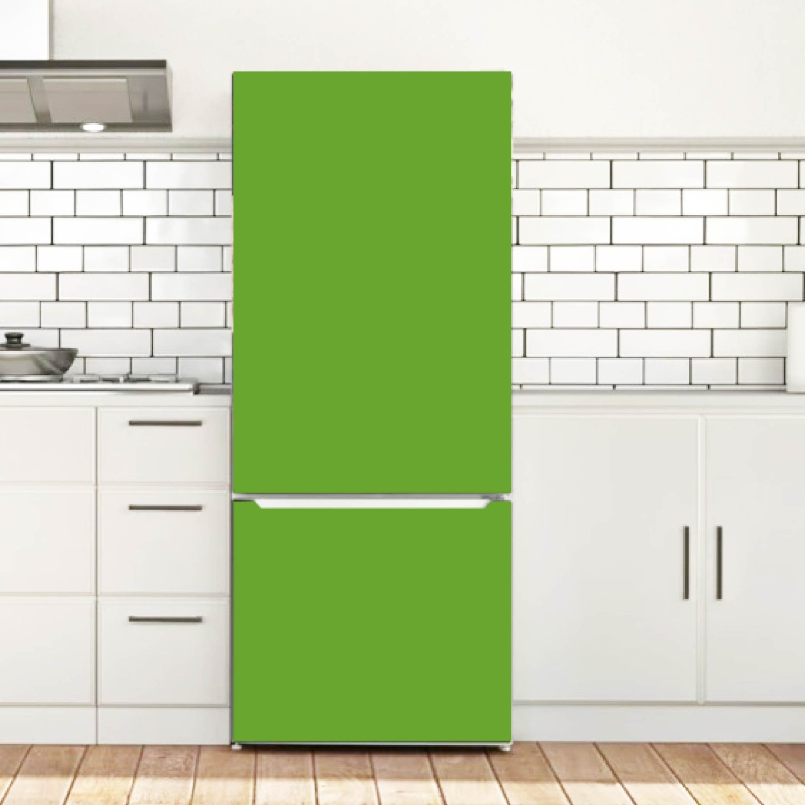 Green Solid Color Refrigerator Door Wrap Solid Color Peel and Stick Vinyl