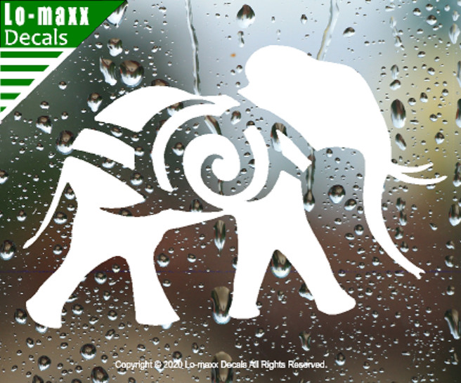 Elephant Tribal Original Cool Art Color & Size Options Die Cut Vinyl Decal