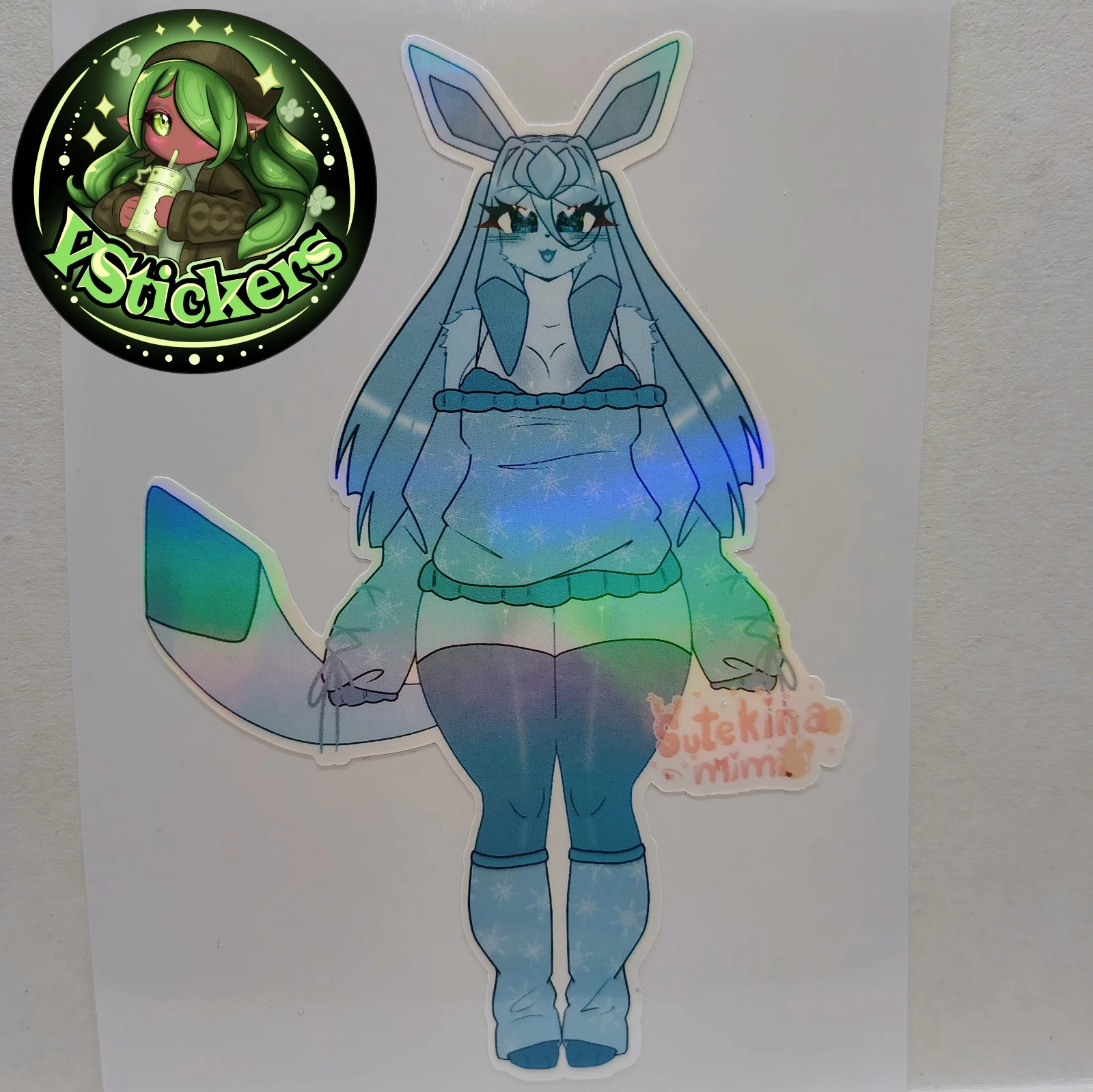 [OC] Aisia the Glaceon Hybrid! – Water-Resistant Vinyl Sticker!