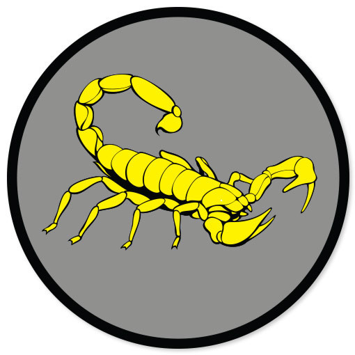 Yellow Scorpion car styling auto moto sticker 4" x 4"