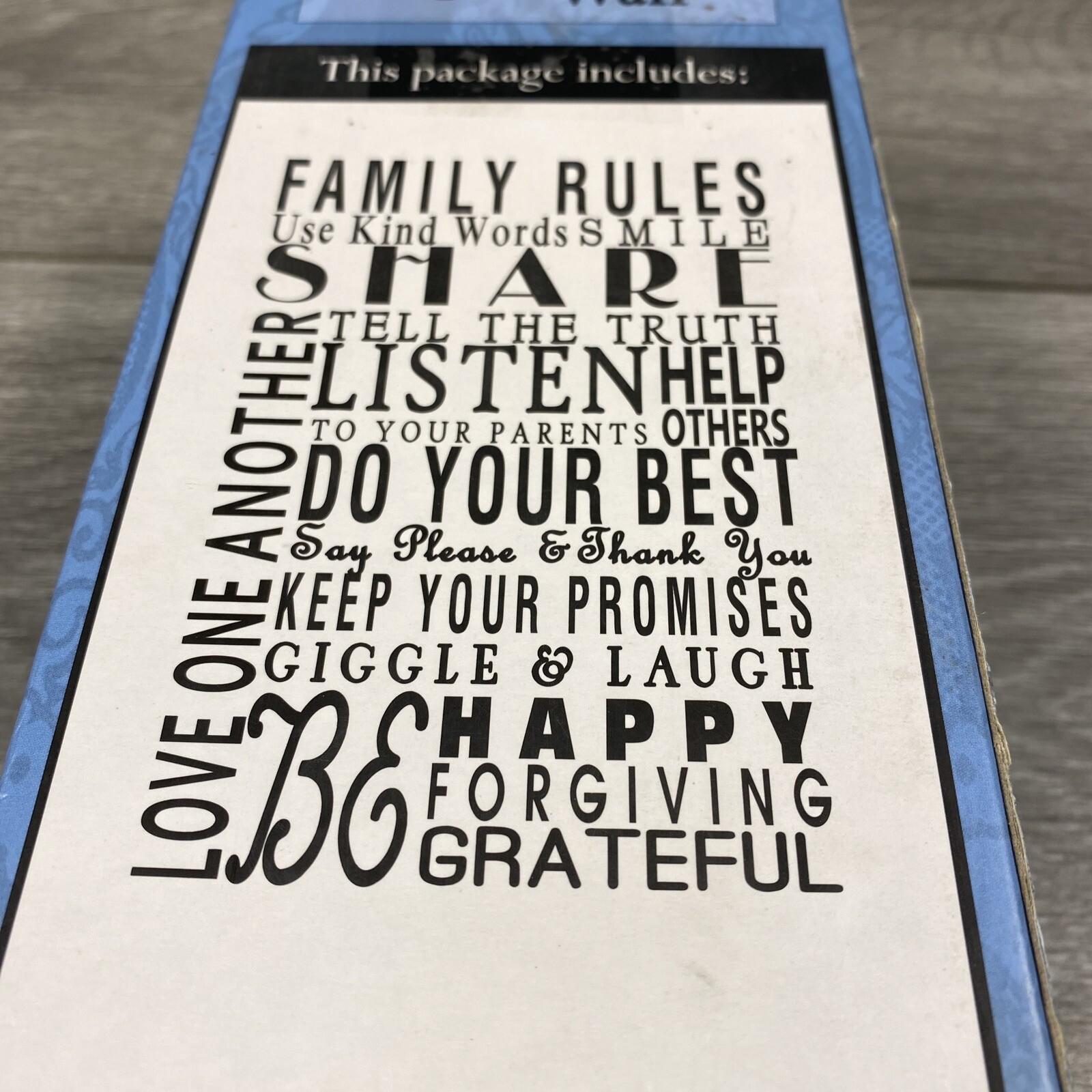 My Thoughtful Wall Vinyl Wall Art Oversized 46×30 Family Rules Share Listen Help