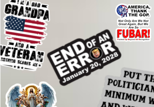 Anti-GOP, Thank GOP For Making America FUBAR, Vinyl Sticker 2.75"W x 3.0"H