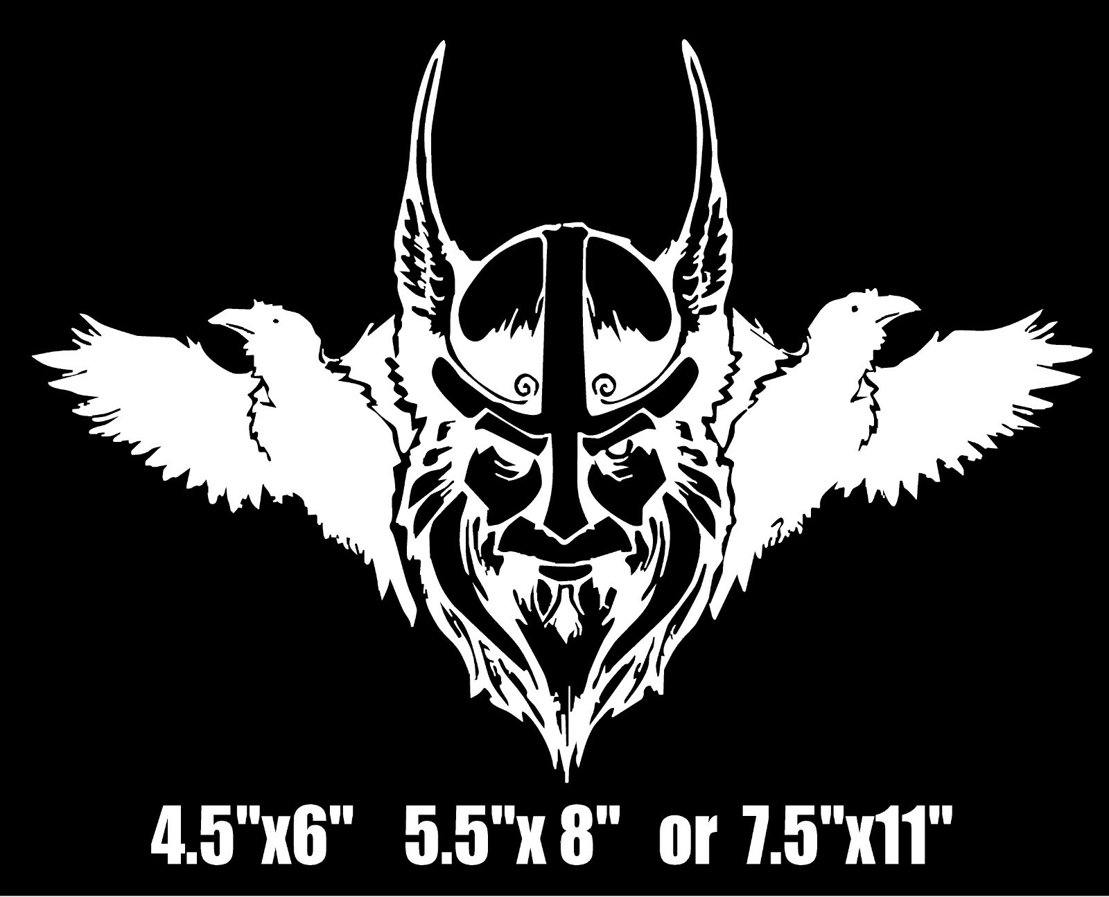 Odin Decal with Ravens Huginn and Muninn Norse Viking car window vinyl sticker