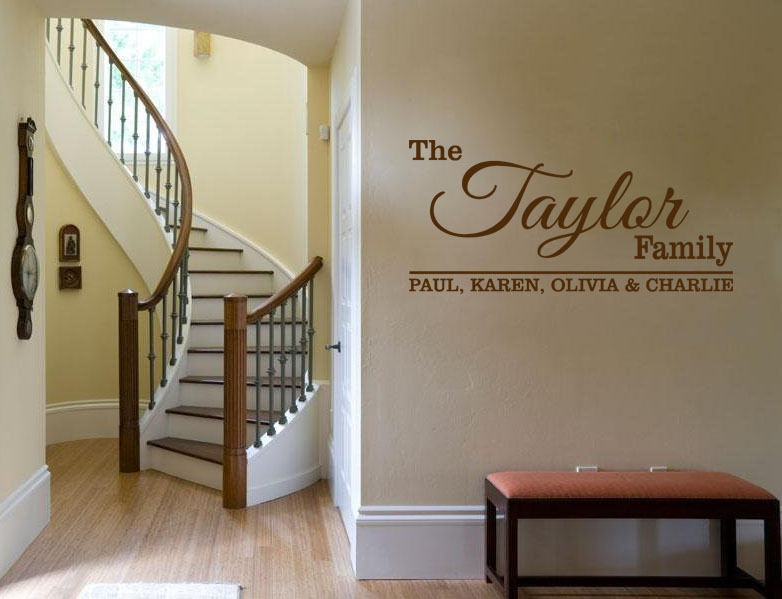 Personalised Family Wall Quote With All Names, Wall Art Sticker, Vinyl Decal