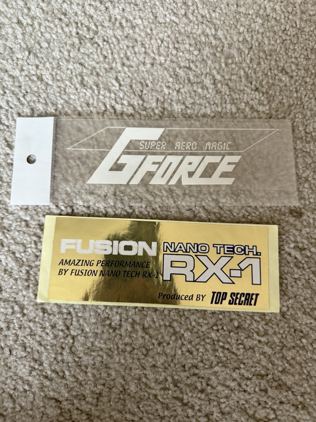 Fusion Nano Tech RX-1 Gold Chrome & White Gforce Top Secret Decal Sticker New