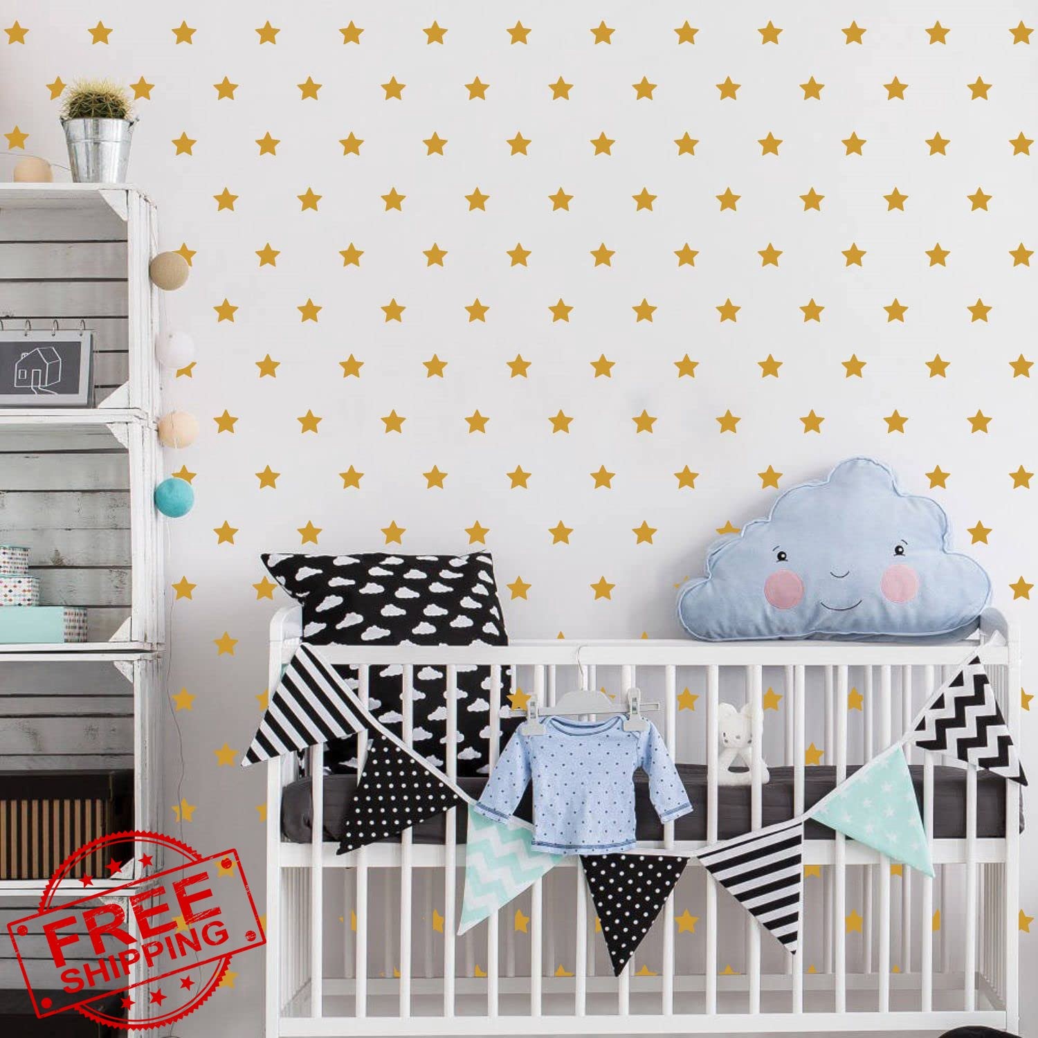 JURUOXIN Star Wall Decals Matte Gold