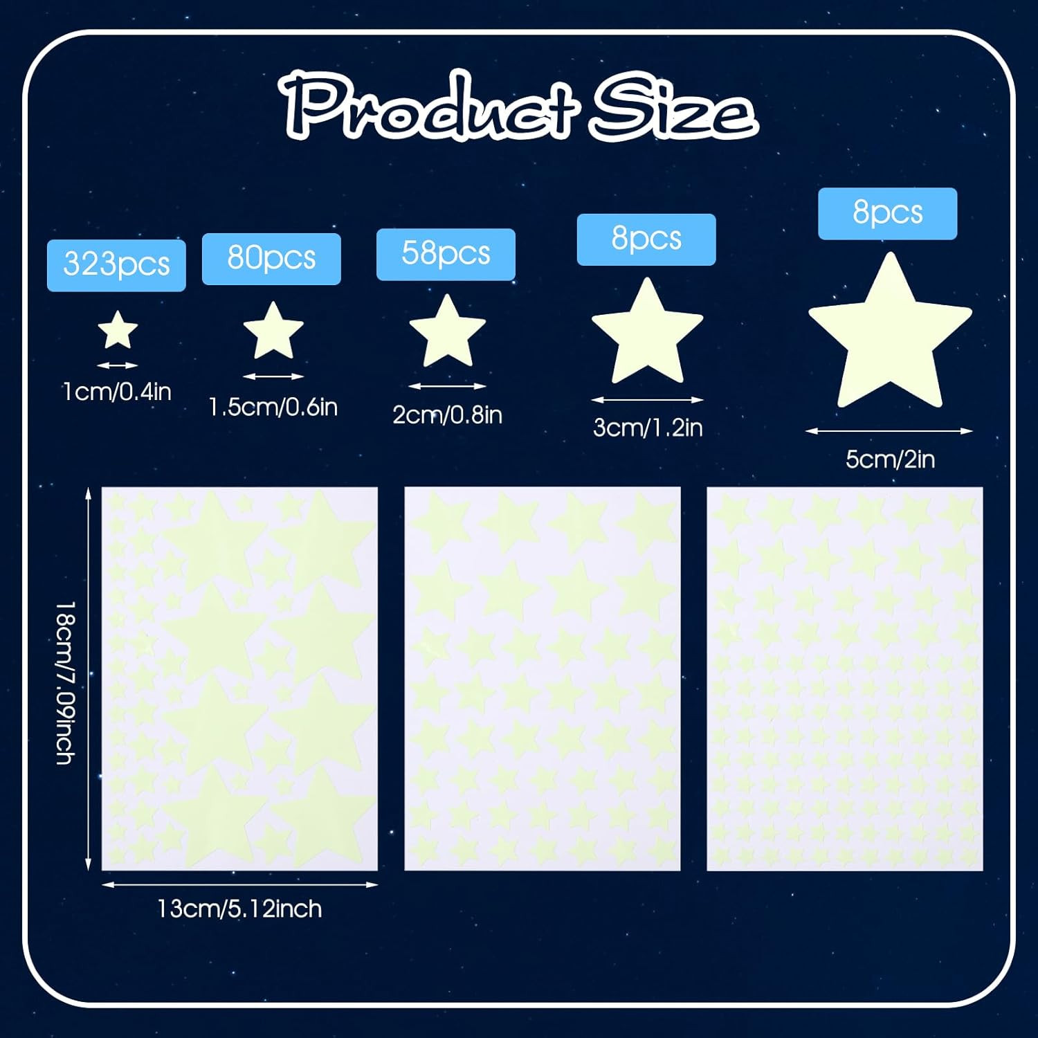 Glow in the Dark Stars Wall Stickers – 469 Pcs, Perfect for Kids' Nursery, Bedro