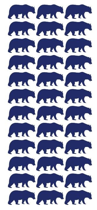 Bear Stickers Sticker Dark Blue 1-1/4" DC16-065