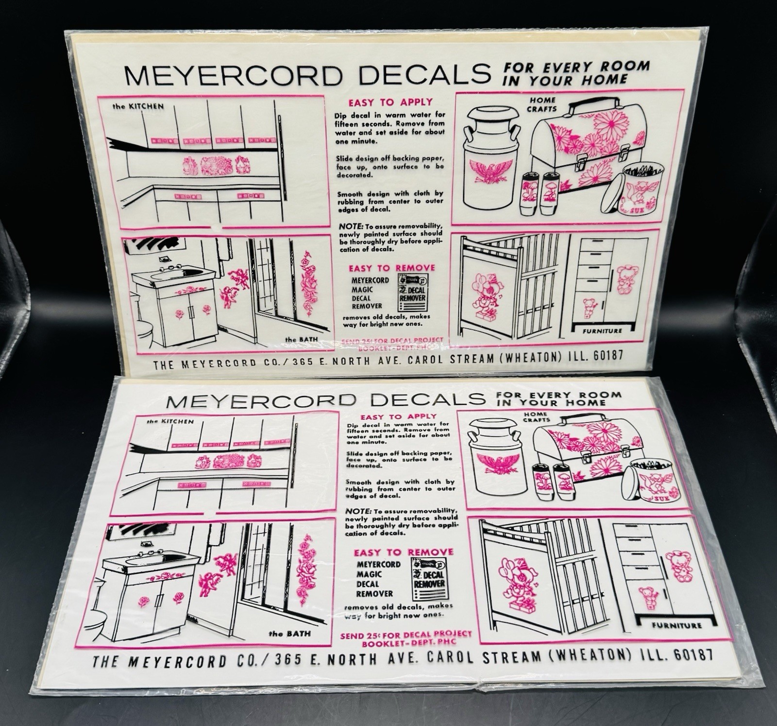 Vintage Pair Of Meyercord Decorator Decals Large Train Scene 13" X 8.5"