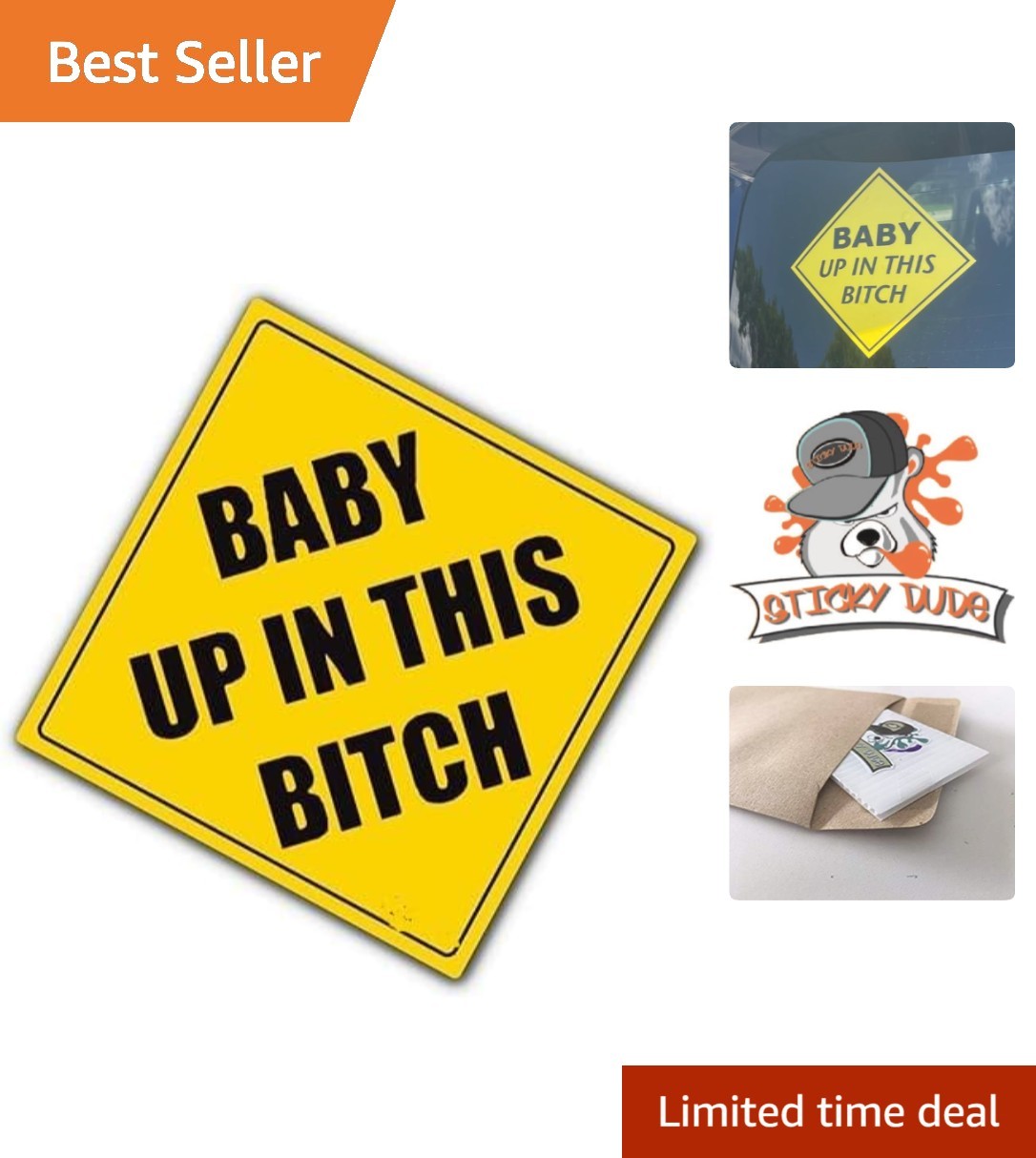 Stylish Baby Up In This Bitch Decal – Glittery 5×5 Vinyl for Indoor & Outdoor