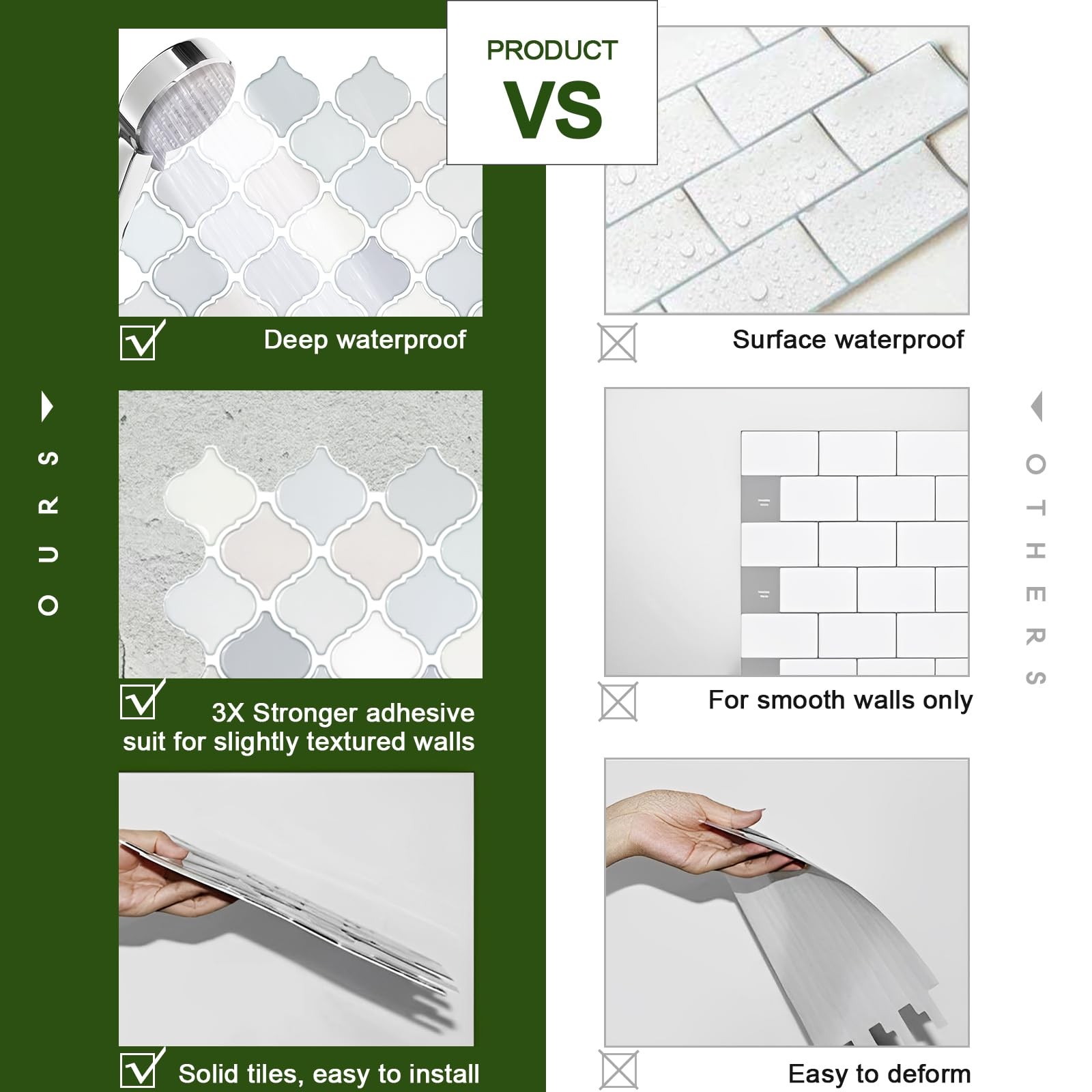 Azulejos Adhesivos Arabescos Gruesos Tonos Claros Para Pared De Lujo Pro