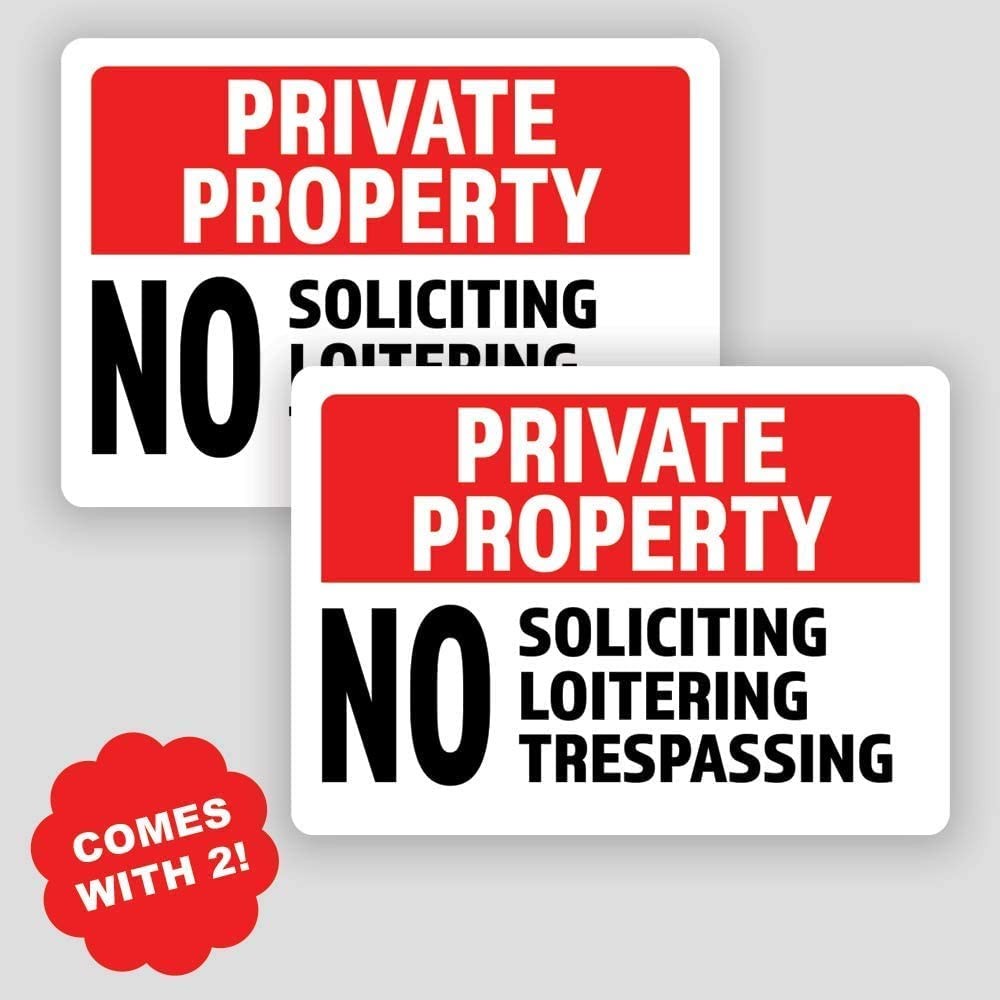 2-Pack Premium Quality Vinyl Decal Sticker for Private Property, No Mulit