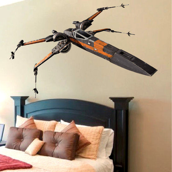 X Wing Wall Decals T70 Star Wars Wall Mural The Force Awakens Wall Designs a95