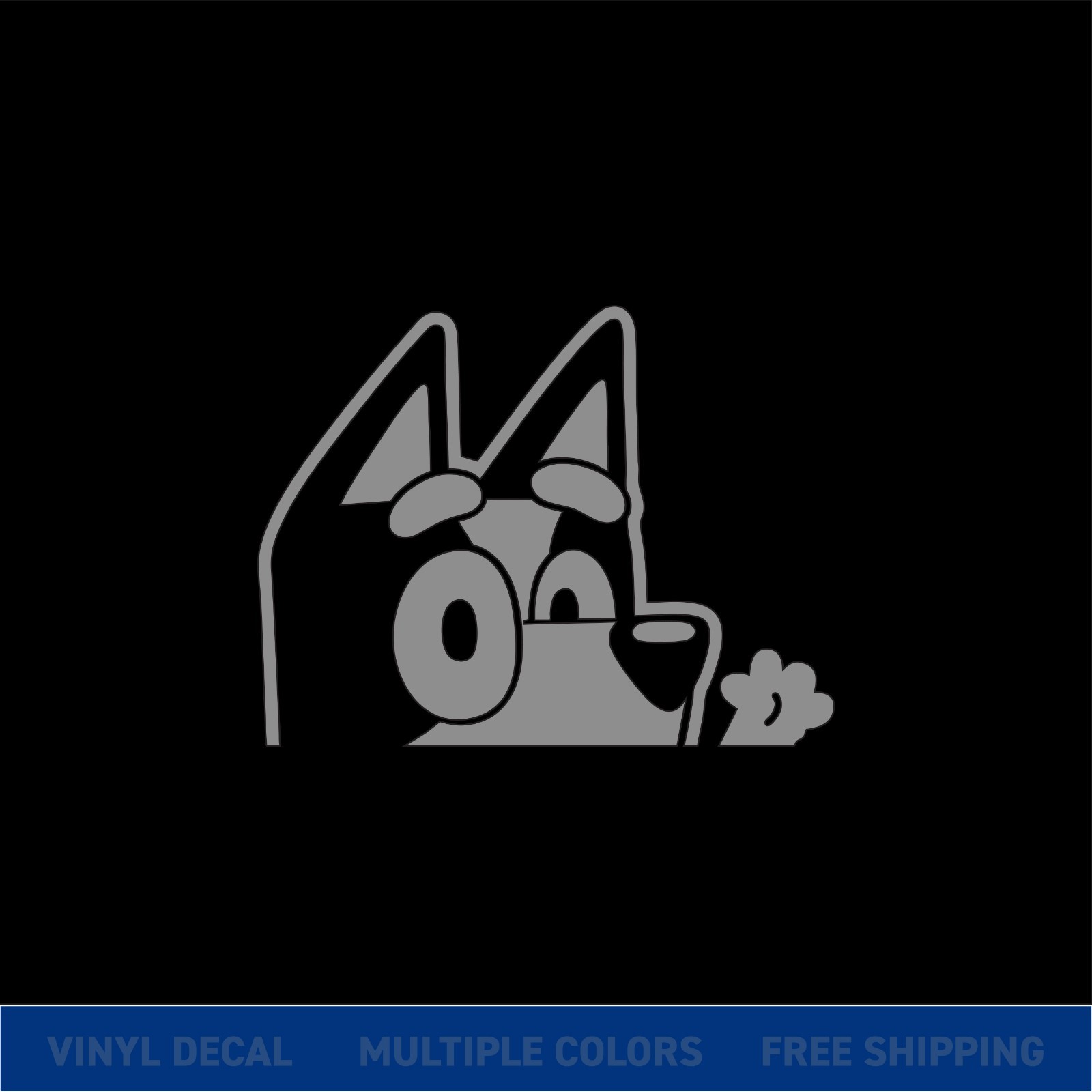 Bluey Peeker – Glossy Cut Vinyl Car Decal – Multiple Sizes & Color