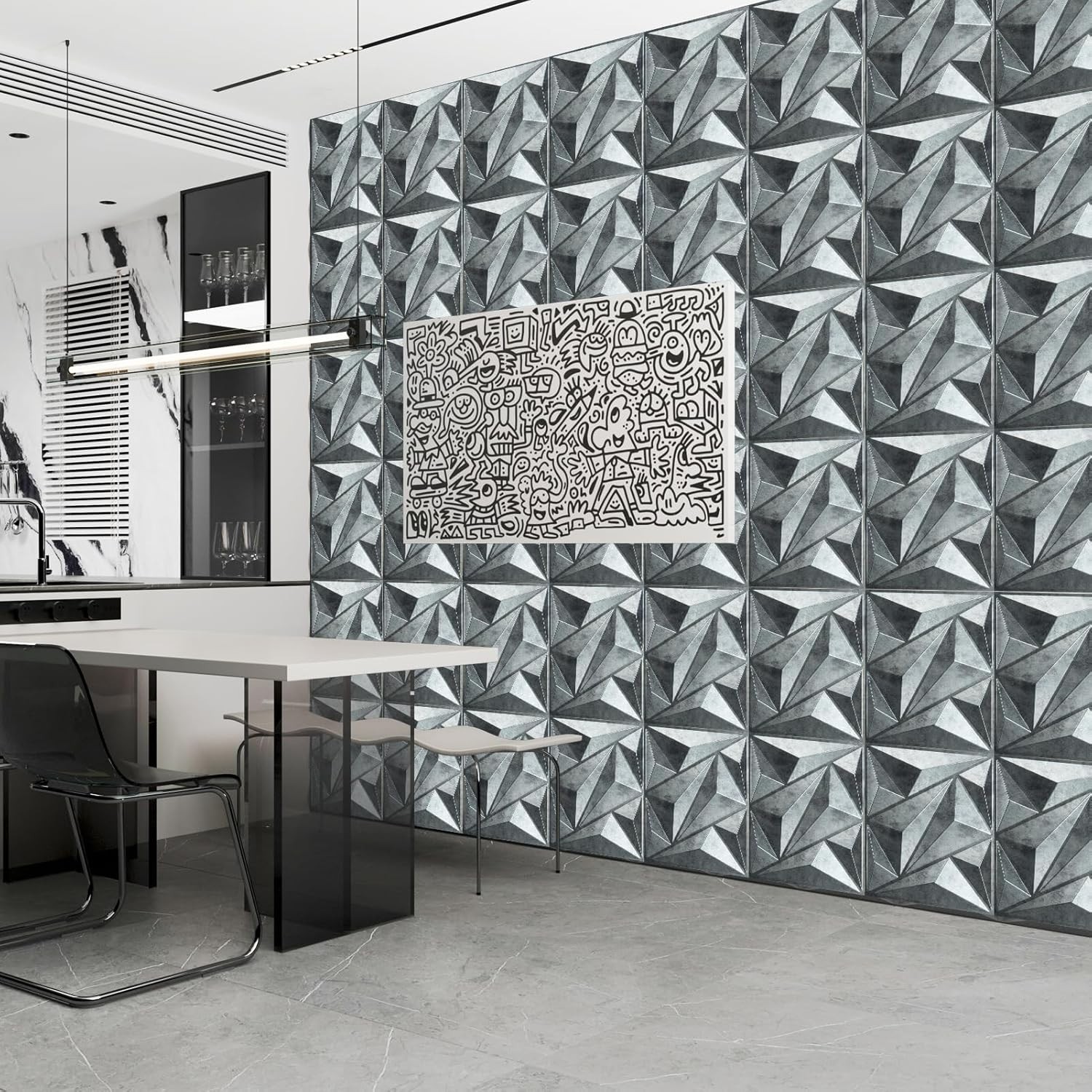PVC 3D Textured Wall Panels – 33 Pack, Cover 32 Sq.Ft. Patina Bronze