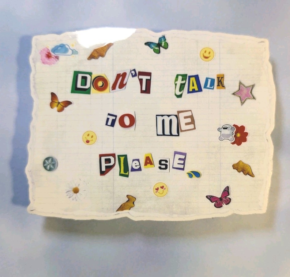 Don't Talk To Me Please | Introverts Request 4" Vinyl Sticker