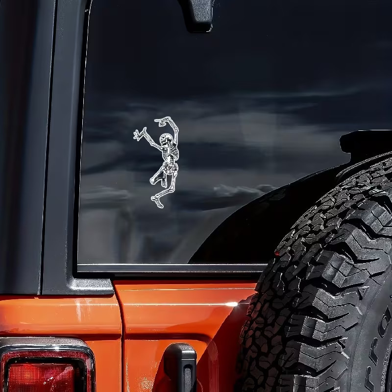 1pc Dancing Skeleton Having Fun Sticker Vinyl Waterproof Sticker Decal