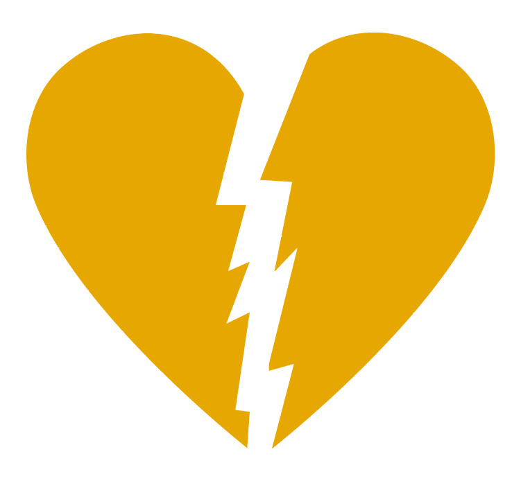 Broken Heart Love Multiple Colors Die Cut Vinyl Decal Made in USA