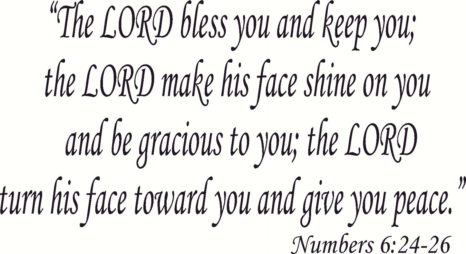 Numbers 6:24-26 11 x 22 Scripture Vinyl Wall Decal ~ Scripture Wall Art