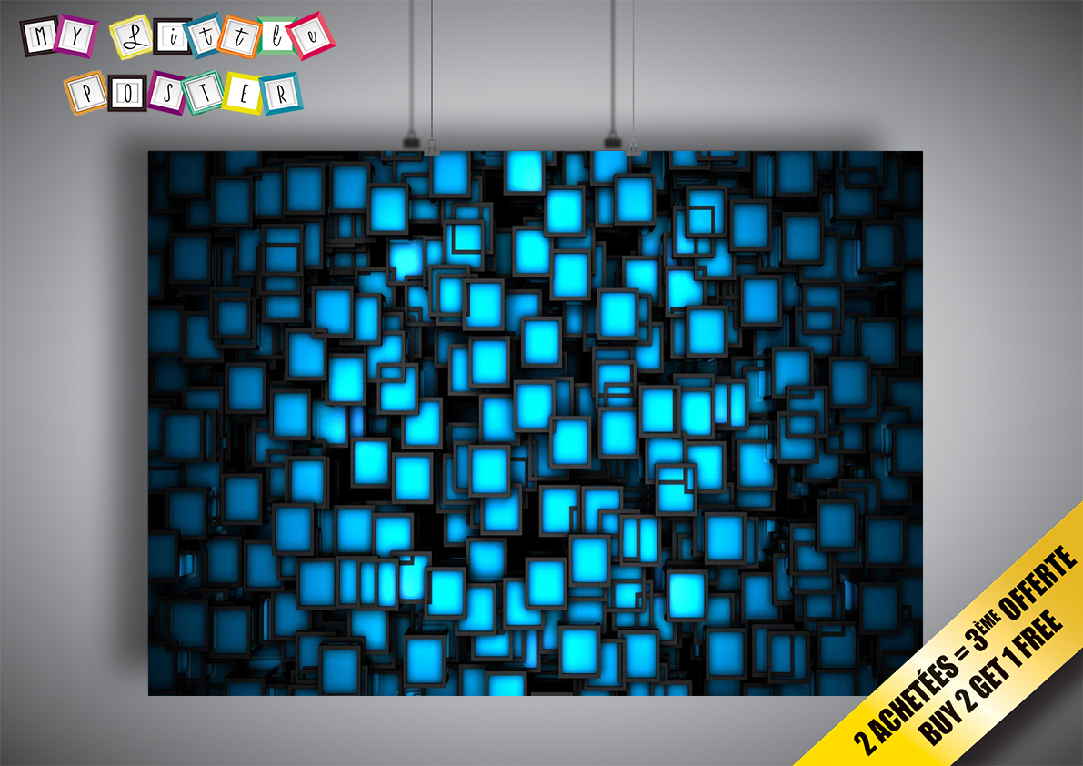 3D Cubes Abstract VISUAL DESIGN Wall Art