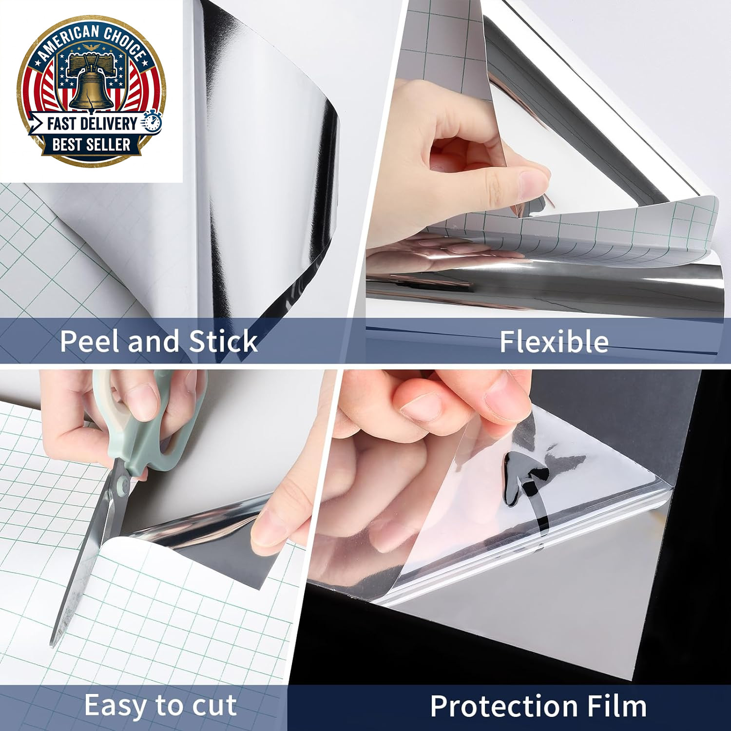 Mirror Stickers for Walls Self Adhesive Mirror Wallpaper Sticker Peel and Stick