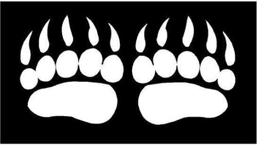 CMI NI601 Grizzly Bear Paws Decal | 5.5-Inches Wide | Premium Quality White