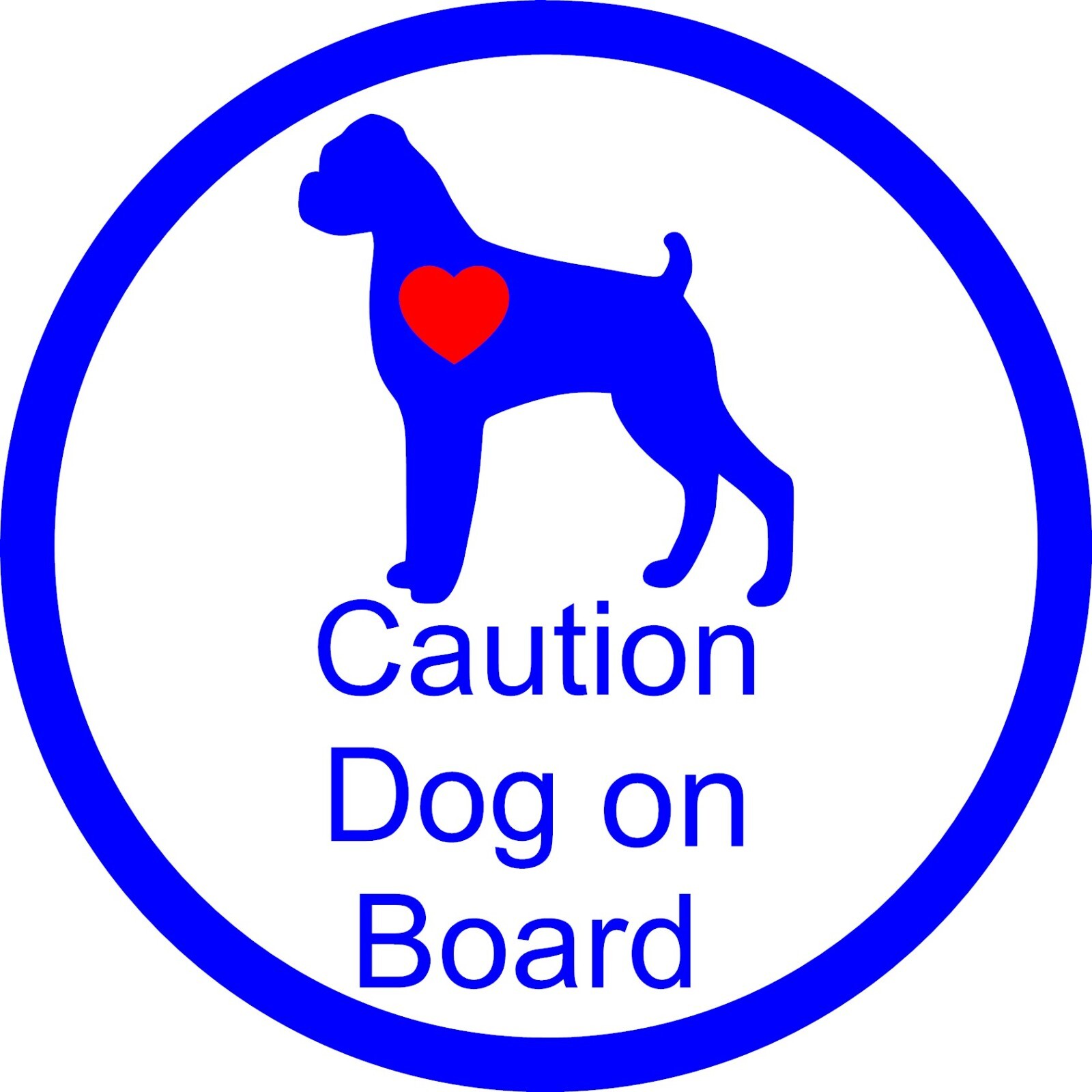 DOG on Broad with a RED HEART VINYL DECAL 5.6"in X 5.6" in your choice of color