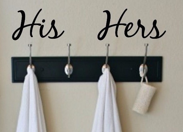 His and Hers – Wall Vinyl Decal Sticker Bathroom Decal Closet Master Bedroom