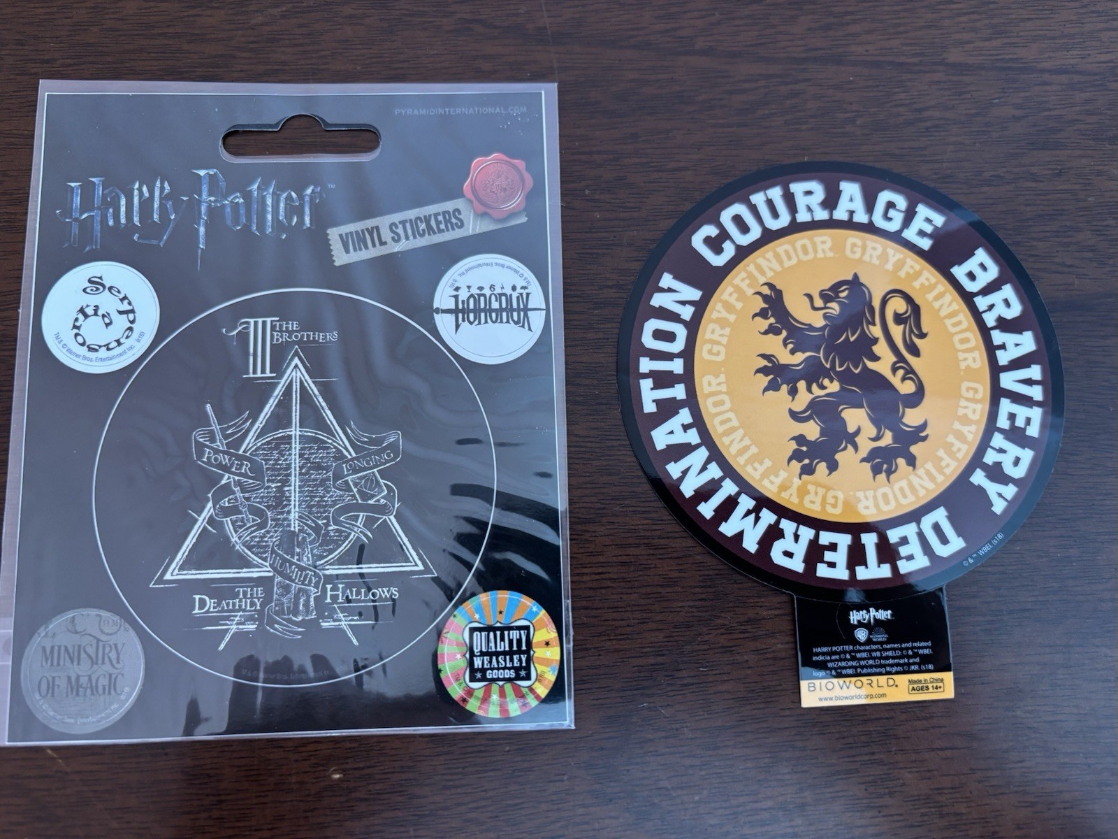 Harry Potter Bioworld Gryffindor A D Deathly Hallows Stickers / Decals New