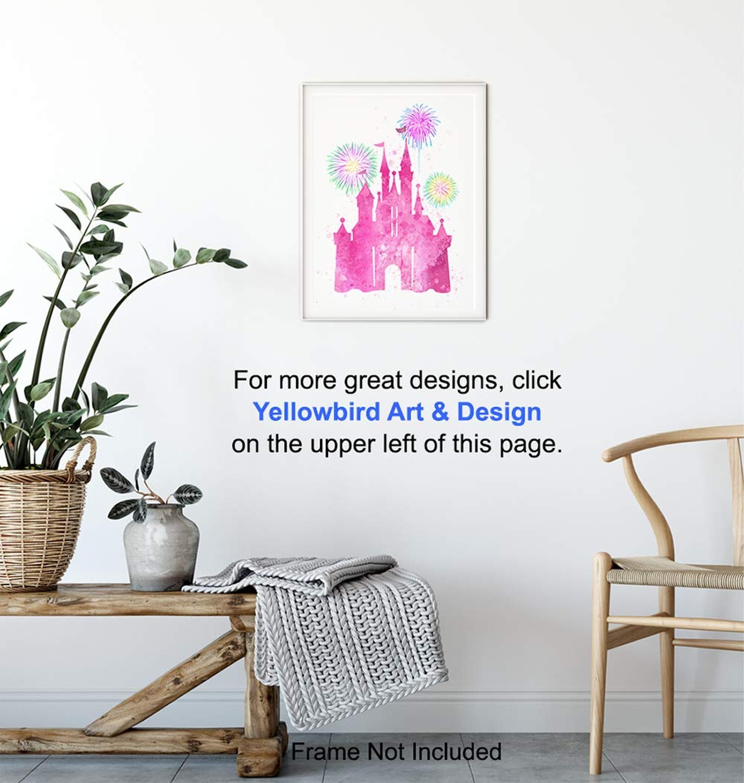 Castle Wall Art Poster print – Perfect Girl Room Decor for Kids and Women – G…