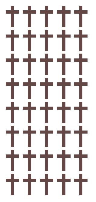 1" Brown Cross Stickers Envelope Seals Religious Church School arts Crafts